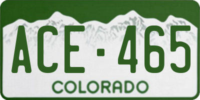 CO license plate ACE465