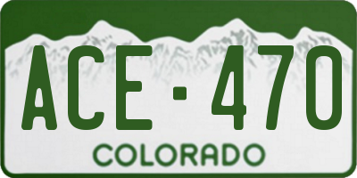 CO license plate ACE470
