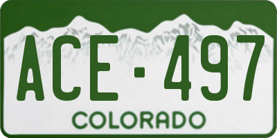 CO license plate ACE497