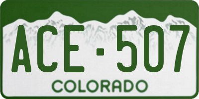 CO license plate ACE507