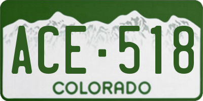 CO license plate ACE518