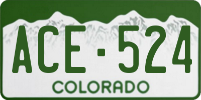 CO license plate ACE524