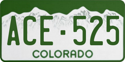 CO license plate ACE525