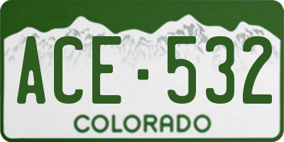 CO license plate ACE532