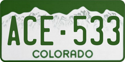 CO license plate ACE533