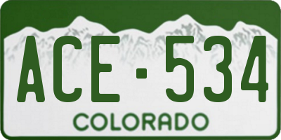CO license plate ACE534