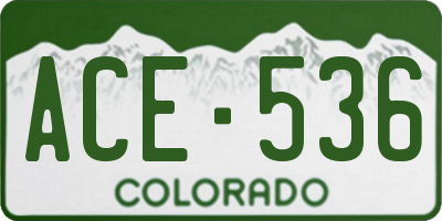 CO license plate ACE536