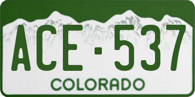 CO license plate ACE537