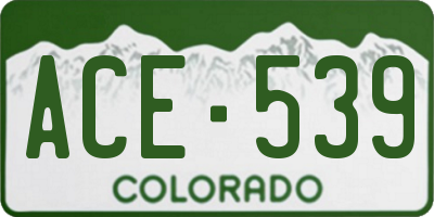 CO license plate ACE539
