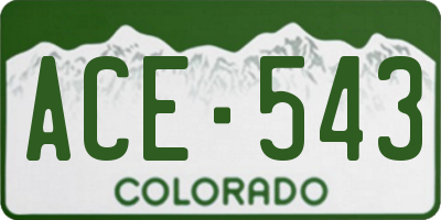 CO license plate ACE543