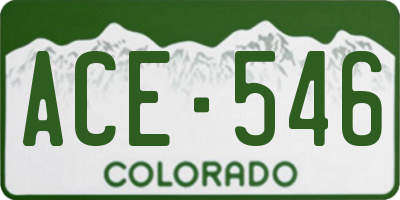 CO license plate ACE546