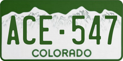 CO license plate ACE547
