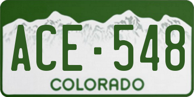 CO license plate ACE548