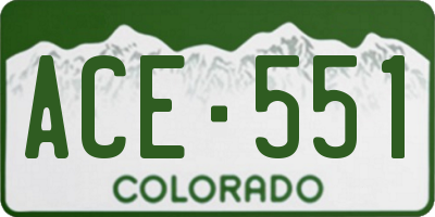CO license plate ACE551
