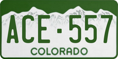 CO license plate ACE557