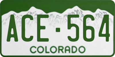 CO license plate ACE564