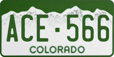 CO license plate ACE566
