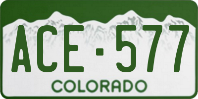 CO license plate ACE577