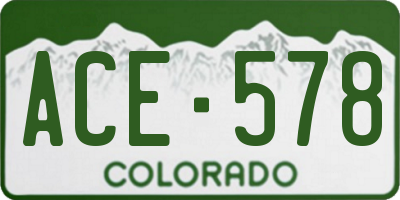 CO license plate ACE578