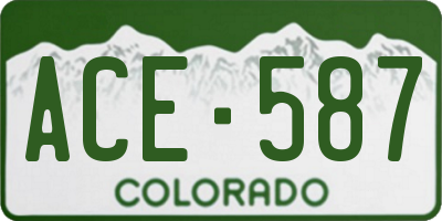 CO license plate ACE587