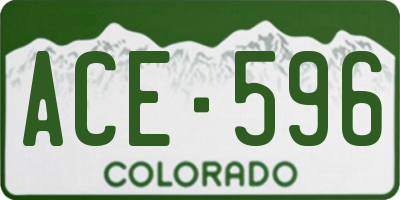 CO license plate ACE596