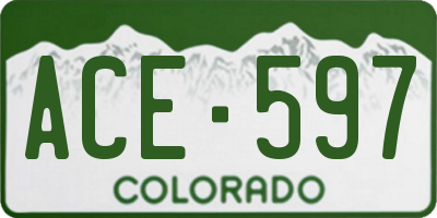 CO license plate ACE597