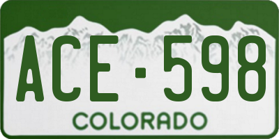 CO license plate ACE598
