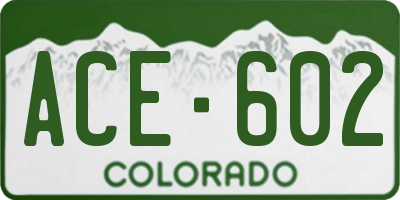 CO license plate ACE602