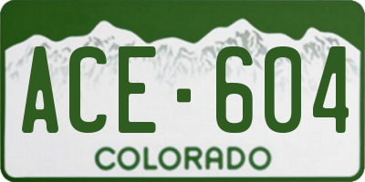 CO license plate ACE604