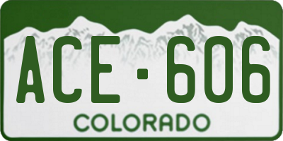 CO license plate ACE606