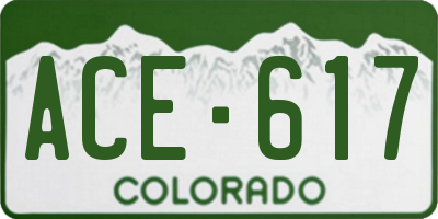 CO license plate ACE617