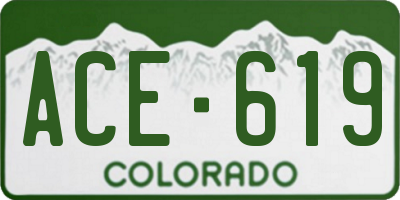 CO license plate ACE619