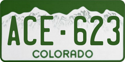 CO license plate ACE623