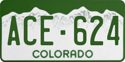 CO license plate ACE624