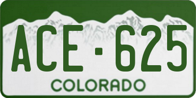 CO license plate ACE625