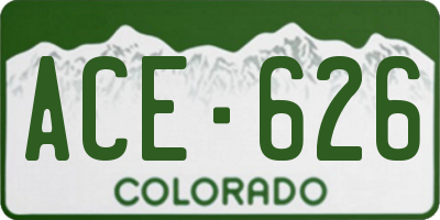 CO license plate ACE626