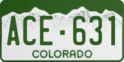 CO license plate ACE631