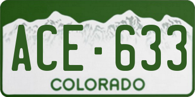 CO license plate ACE633