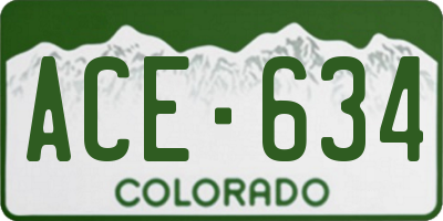 CO license plate ACE634