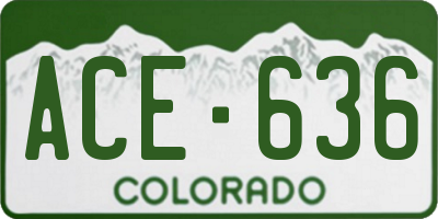 CO license plate ACE636
