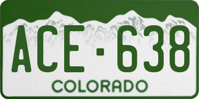CO license plate ACE638