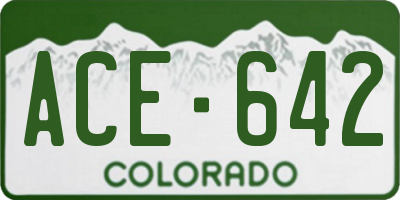 CO license plate ACE642