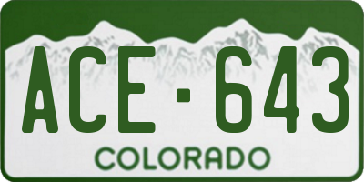 CO license plate ACE643