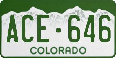 CO license plate ACE646