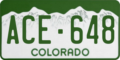 CO license plate ACE648