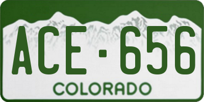 CO license plate ACE656