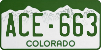 CO license plate ACE663