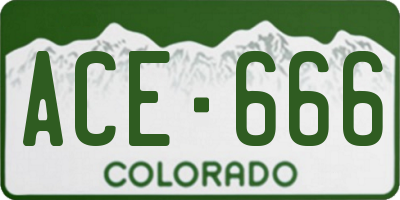 CO license plate ACE666