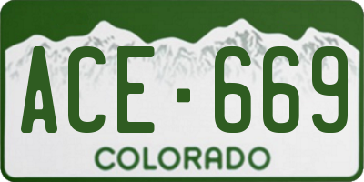 CO license plate ACE669