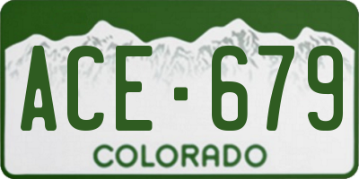 CO license plate ACE679